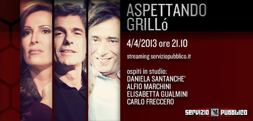 Servizio Pubblico, puntata di stasera 4 aprile “Aspettando Grillò”: polemica in rete in merito agli ospiti preview