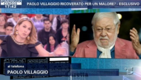 Paolo Villaggio dopo il malore a Pomeriggio Cinque. “Qualcuno ha pure detto che è colpa della dieta della D’Urso” preview