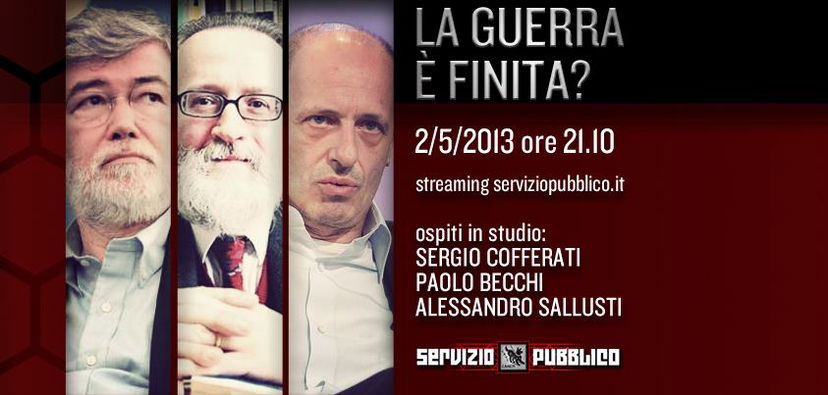 Servizio Pubblico, puntata di stasera 2 maggio: Sergio Cofferati, Paolo Becchi e Alessandro Sallusti ospiti preview