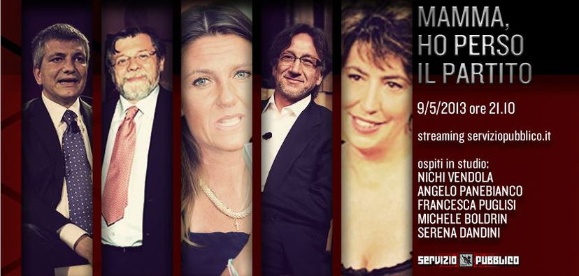 Servizio Pubblico, puntata di stasera 9 maggio: Nichi Vendola e Serena Dandini tra gli ospiti preview