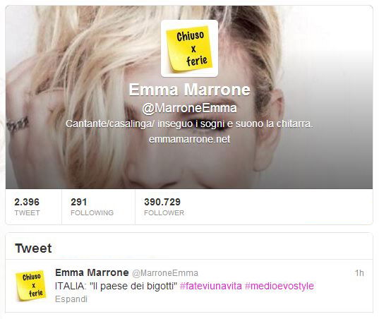 Emma Marrone smentisce la rottura con Marco Bocci su Twitter: “Italia, il paese dei bigotti” article-post