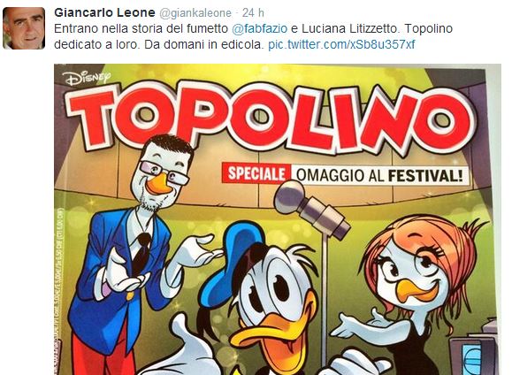 Fabio Fazio e Luciana Littizzetto conquistano la copertina di Topolino, speciale Sanremo 2014 – FOTO preview
