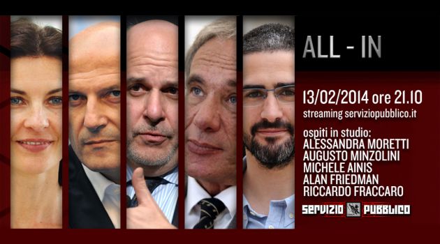 Servizio Pubblico, stasera la nuova puntata: Alessandra Moretti, Augusto Minzolini, Riccardo Fraccaro ospiti preview