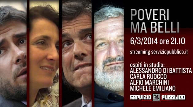 Servizio Pubblico, stasera la nuova puntata: Carla Ruocco e Alessandro Di Battista del Movimento 5 Stelle ospiti preview