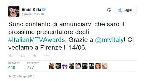 MTV Awards 2015: Emis Killa conduttore, l’evento il 14 giugno da Firenze in diretta tv preview