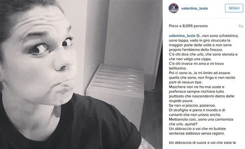 Amici 2015, Valentina Tesio risponde alle critiche e Emma Marrone la difende: “Sorridi che sei bella e te lo meriti” article-post