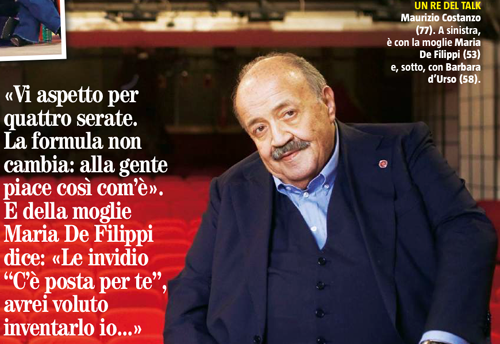Maurizio Costanzo dal 15 novembre di nuovo su Rete 4: Domenica In, Barbara d’Urso e Maria De Filippi, le dichiarazioni preview