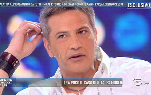 Lorenzo Crespi a Domenica Live dopo 16 anni di assenza in uno studio Tv article-post