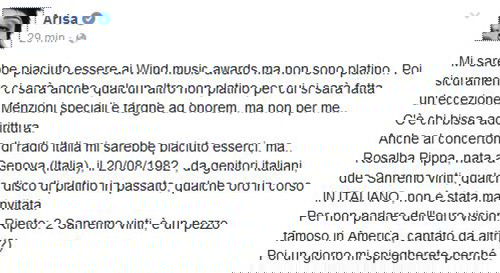 Arisa polemica, nessun invito ai Wind Music Awards, concerto di Radio Italia e Eurovision: “Come Mimì non mi ci fanno finire” preview