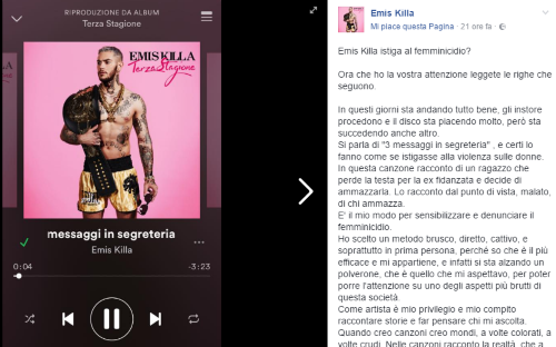 Emis Killa istiga al femminicidio? Il messaggio del rapper su Facebook dopo le polemiche preview