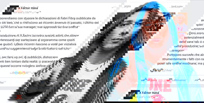Fabri Fibra e X Factor: ‘Mi hanno offerto un milione di euro…’, la replica del talent ‘cerca pubblicità!’ article-post