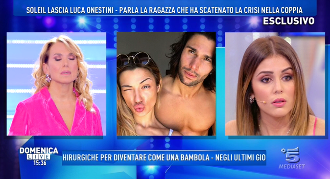 Domenica Live, Giulia Latini parla di Soleil e Luca