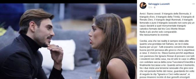 Grande Fratello Vip 2017, Cecilia Rodriguez e Francesco Monte: “tutti scappano da Belen”, l’ironia di Selvaggia Lucarelli article-post