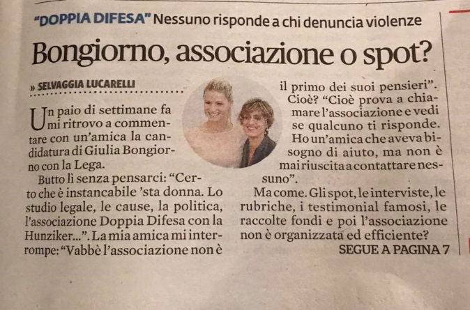 Selvaggia Lucarelli: “Doppia Difesa? Non risponde alle donne”, Michelle Hunziker e Giulia Bongiorno la querelano article-post