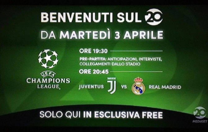 Juventus-Real Madrid, Champions League oggi 3 aprile 2018: diretta tv sul nuovo canale free 20 e live streaming article-post