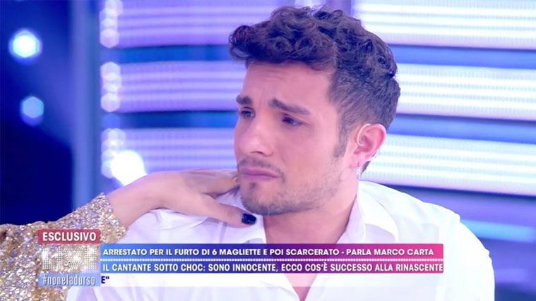 Marco Carta a Live Non è la d’Urso: “la mia notte trascorsa in cella, sono ancora scosso” article-post