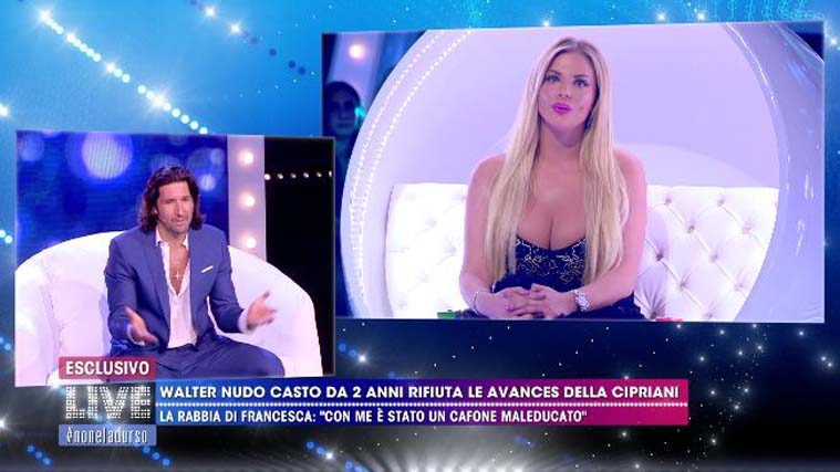 Walter Nudo gay? Francesca Cipriani lancia la bomba “Sta con un uomo!”, e lui… VIDEO preview