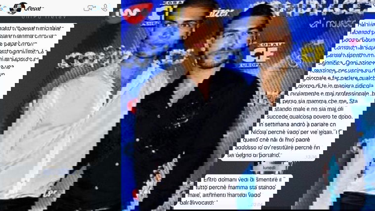 Valerio Pino convinto di essere figlio di Corrado, famiglia lo disconosce: messaggi choc preview