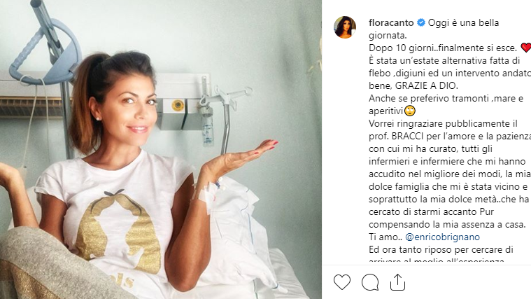 Flora Canto in ospedale: intervento riuscito e ringraziamenti ad Enrico Brignano article-post