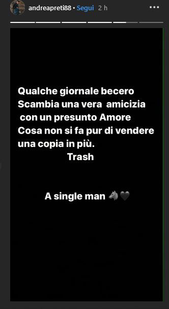 Andrea Preti, smentita