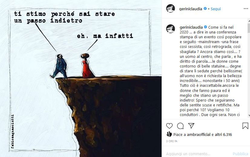 Claudia Gerini e Ambra contro Amadeus: “Frase sessista, retrograda e sbagliata!” article-post