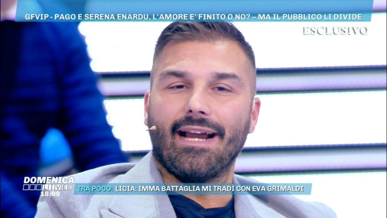 Domenica Live, Giovanni Conversano parla ancora di Serena Enardu al Grande Fratello Vip