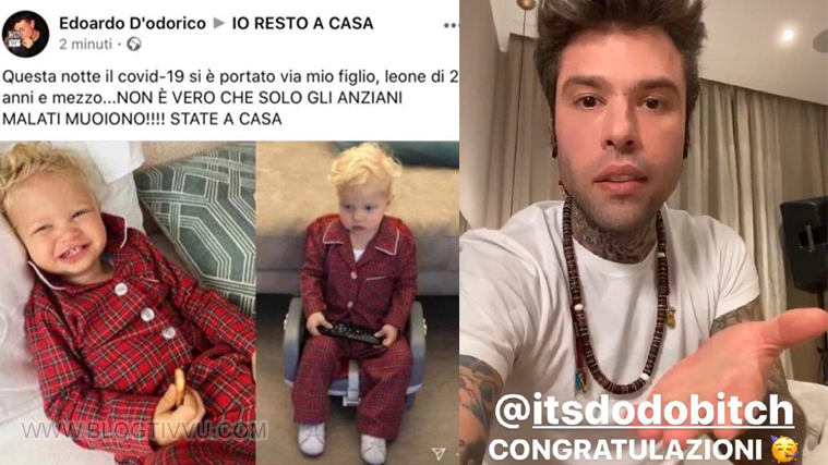Fedez, hater ruba foto di Leone e lo fa passare per figlio morto di Coronavirus