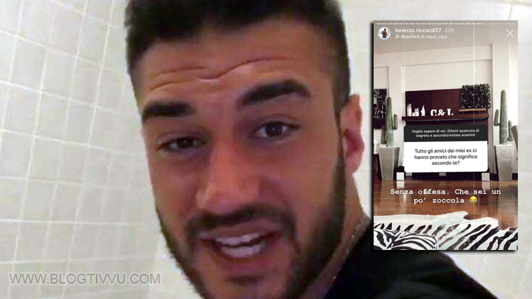 Uomini e Donne, Lorenzo Riccardi: colorita risposta alla follower