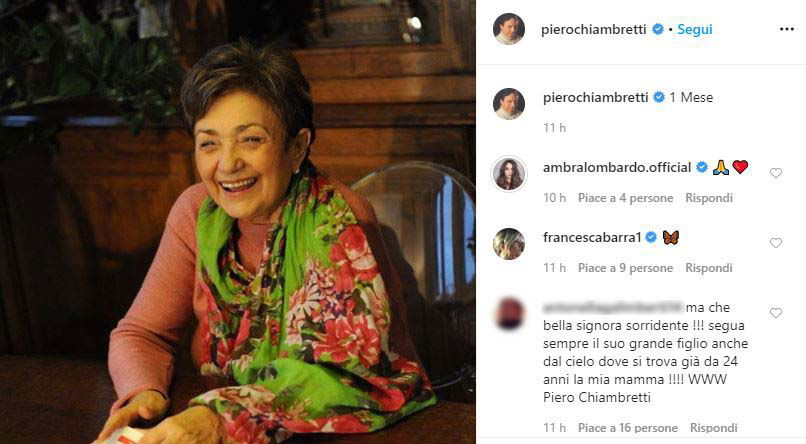 Piero Chiambretti ricorda mamma Felicita: morta un mese fa per Coronavirus preview