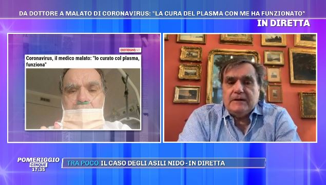 Plasma cura Coronavirus? Come funziona e costi, medico a Pomeriggio 5 “meglio dopo un giorno” preview