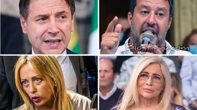 Conte, Salvini, Meloni e Mara Venier conduttrice Domenica In