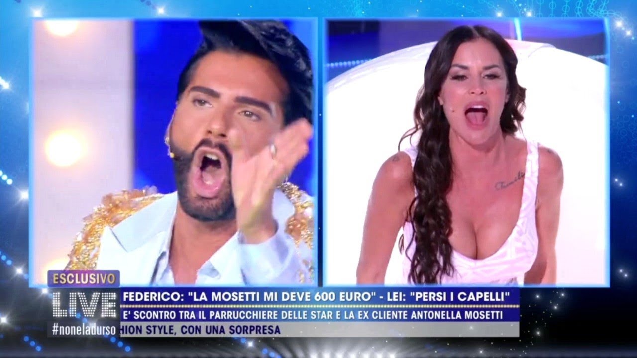 Antonella Mosetti e Federico Fashion Style, volano stracci