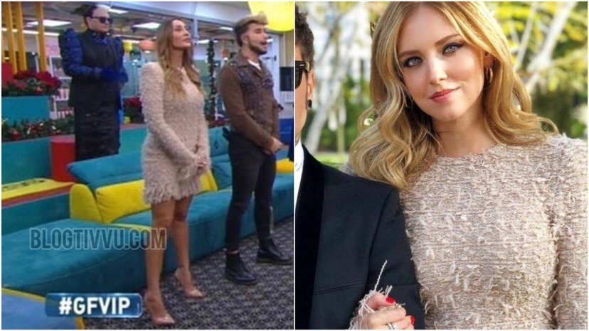 Sonia Lorenzini con il look di Chiara Ferragni: ecco quanto costa il suo abito al GF Vip preview