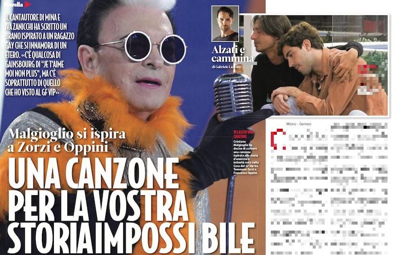 Cristiano Malgioglio, canzone ispirata alla “storia impossibile” tra Tommaso Zorzi e Francesco Oppini preview