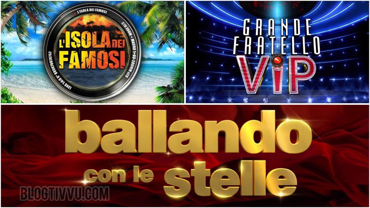 Ballando con le stelle, Isola dei Famosi e GF Vip