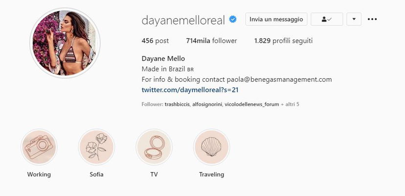 Dayane Mello è la concorrente del GF Vip che ha guadagnato più follower Instagram preview