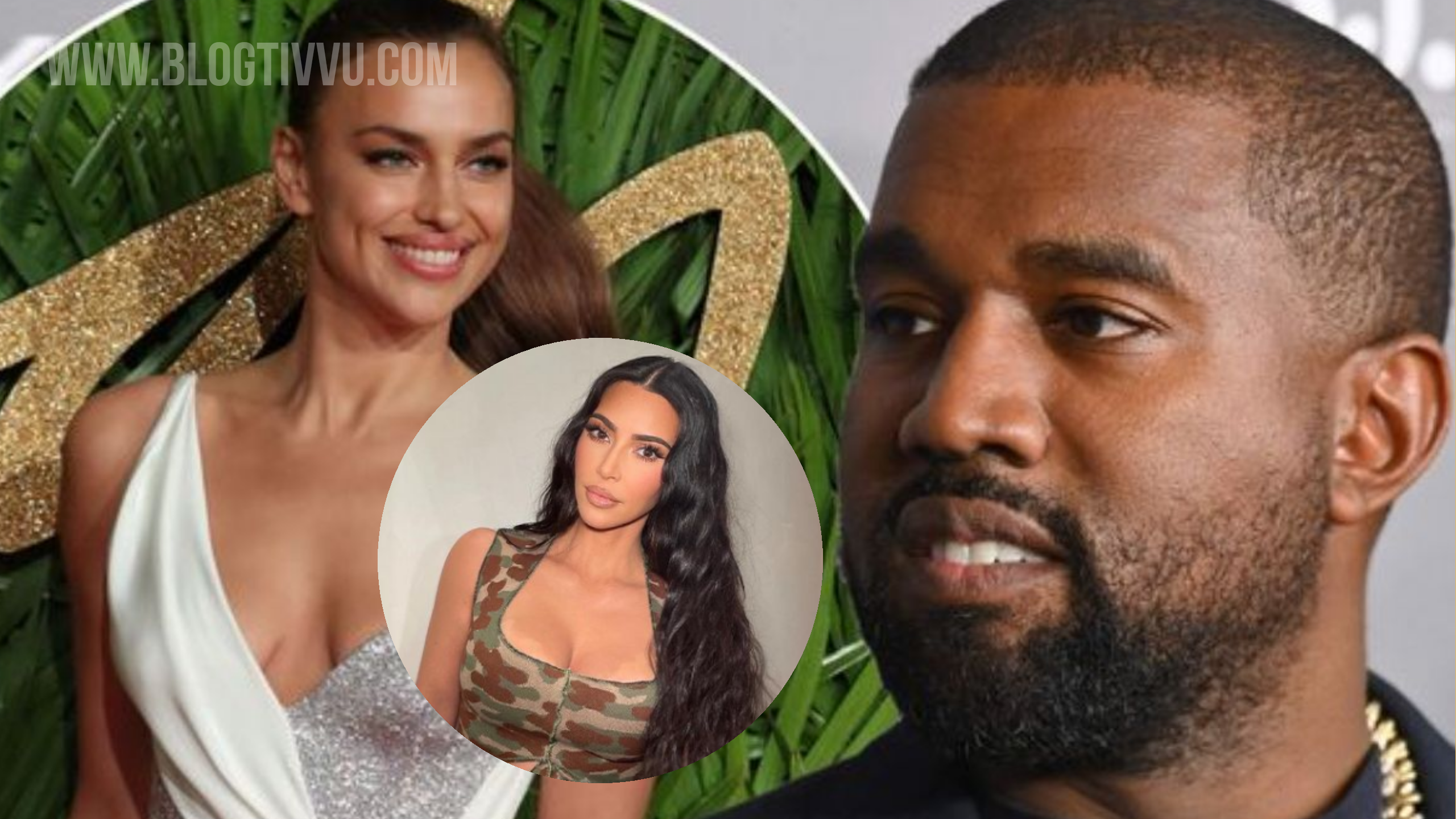 Kanye West, Irina Shayk e Kim Kardashian