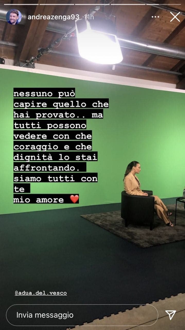 Andrea Zenga, messaggio a Rosalinda Cannavò