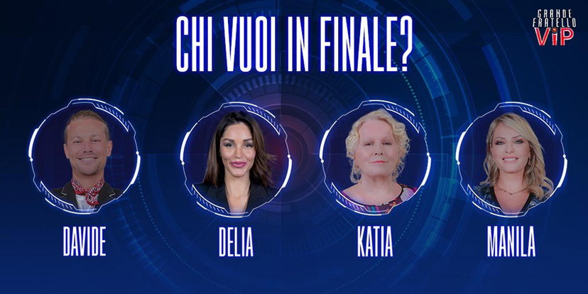 Primo finalista Grande Fratello Vip, Delia, Davide, Manila e Katia: ecco cosa dicono i sondaggi preview