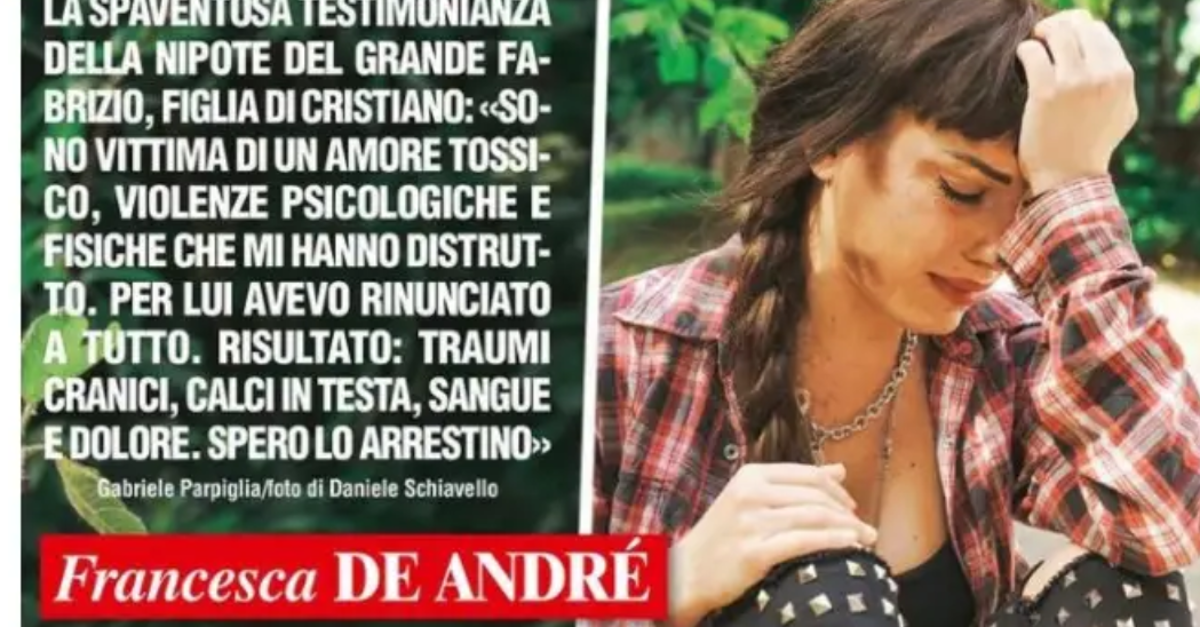 Francesca De Andrè shock: “Viva per miracolo, il mio ex fidanzato mi riempiva di botte”, poi svela perché non ha denunciato article-post