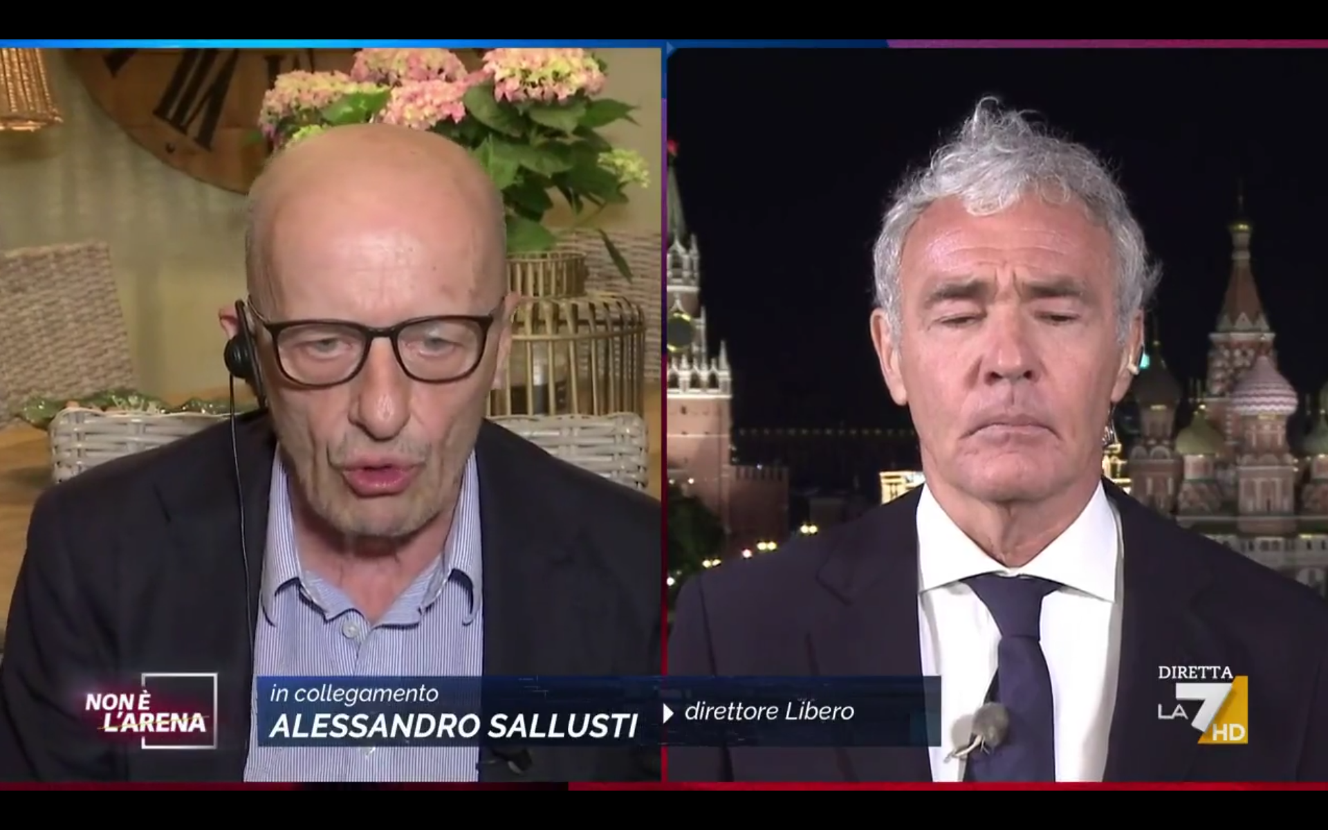 Non è l'Arena, Alessandro Sallusti e Massimo Giletti