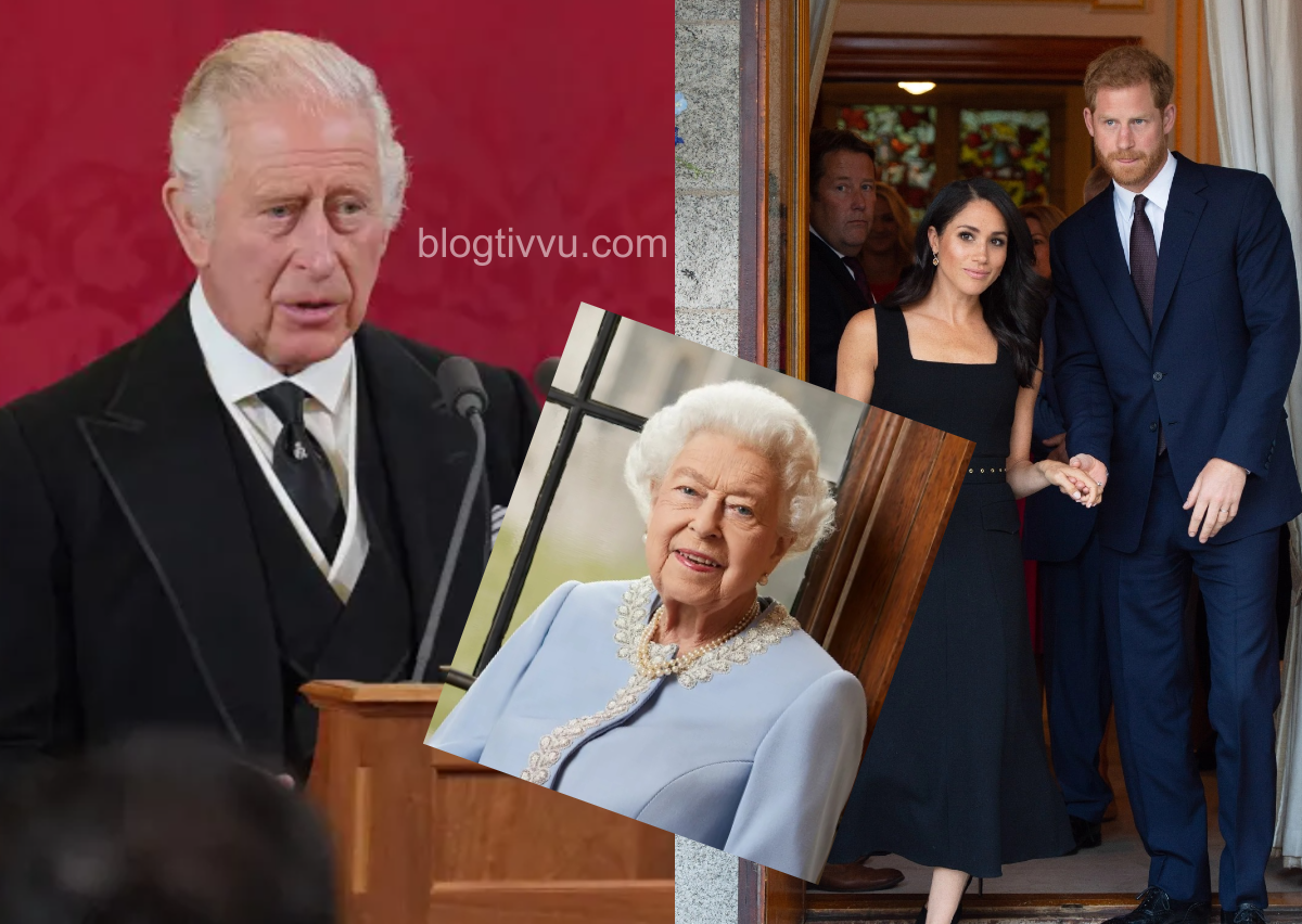 Carlo, Regina Elisabetta, Harry e Meghan