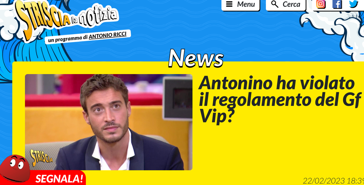 Antonino ha violato il regolamento del GF Vip? Striscia la notizia lo smaschera: ipotesi rischio squalifica article-post