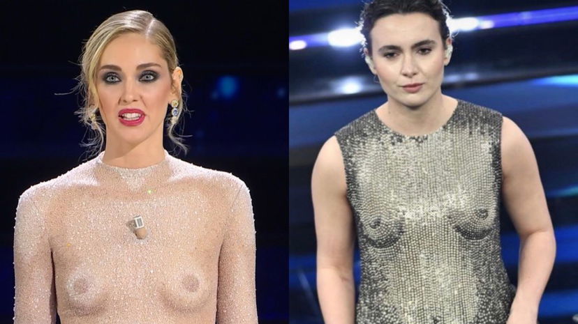 Chiara Ferragni come Madame a Sanremo 2023: abito “nudo” Dior, i due look a confronto preview
