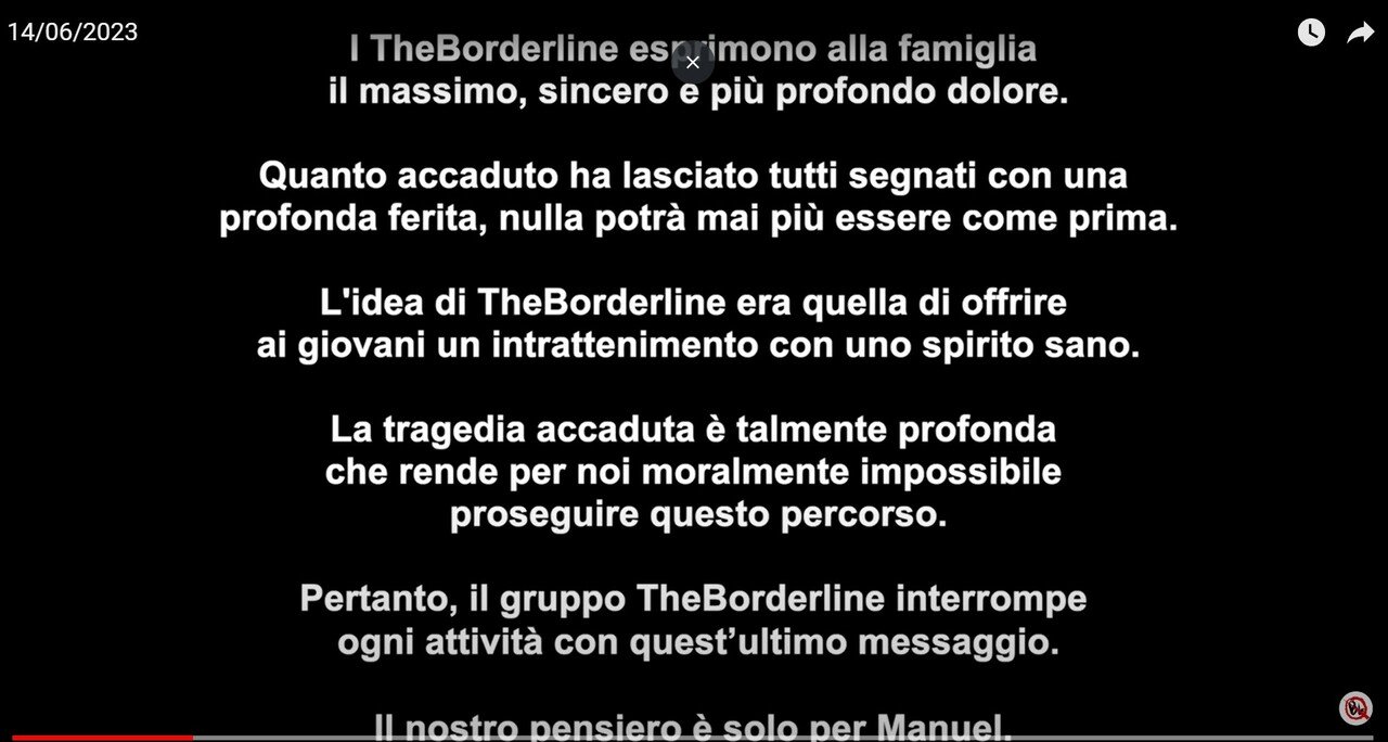 TheBorderline, addio a Youtube