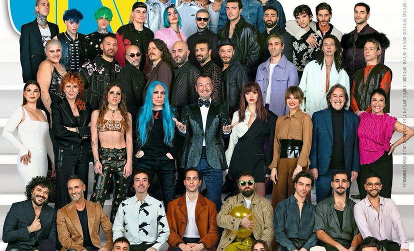 Sanremo 2024, la copertina di Tv, Sorrisi e Canzoni con Amadeus e i Big in gara: Giulia Salemi special host preview