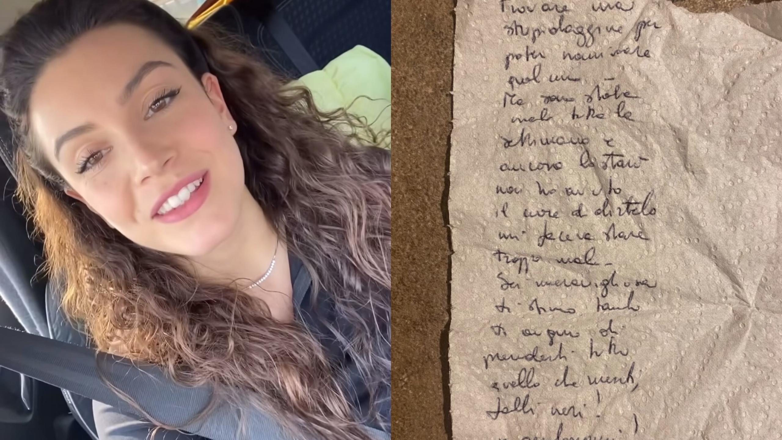 Il biglietto di Beatrice Luzzi: cosa ha scritto ad Angelica