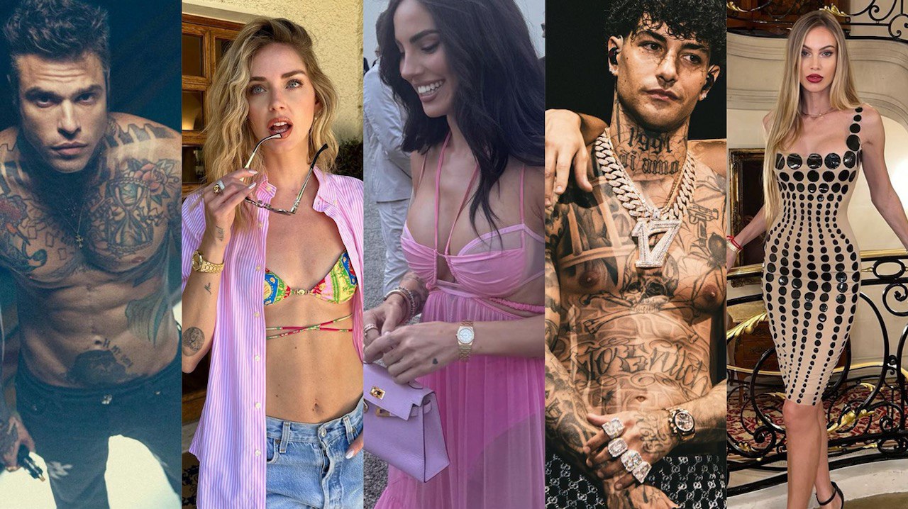 Fedez, Chiara Ferragni, Giulia De Lellis, Tony Effe e Taylor Mega