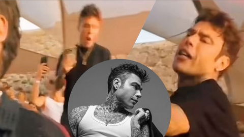 Fedez, urla e calcio contro un fan durante una festa: il video preview