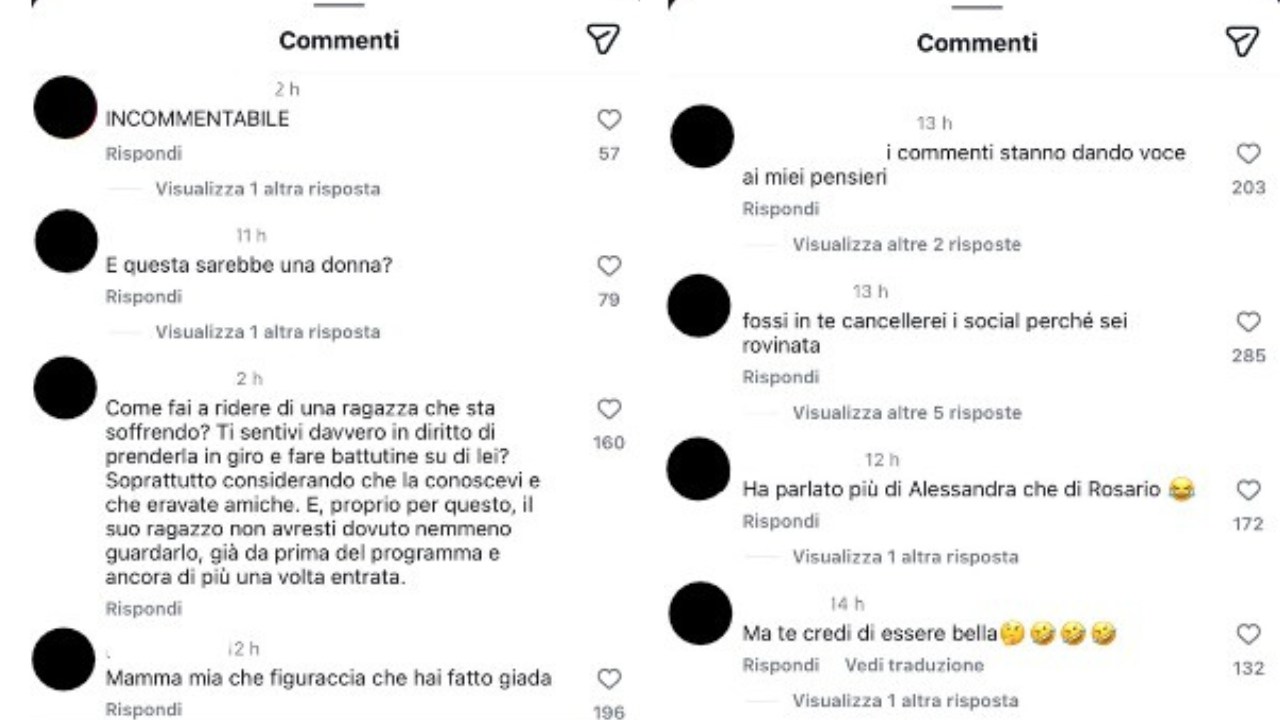 I commenti degli hater sotto i post della single Giada
